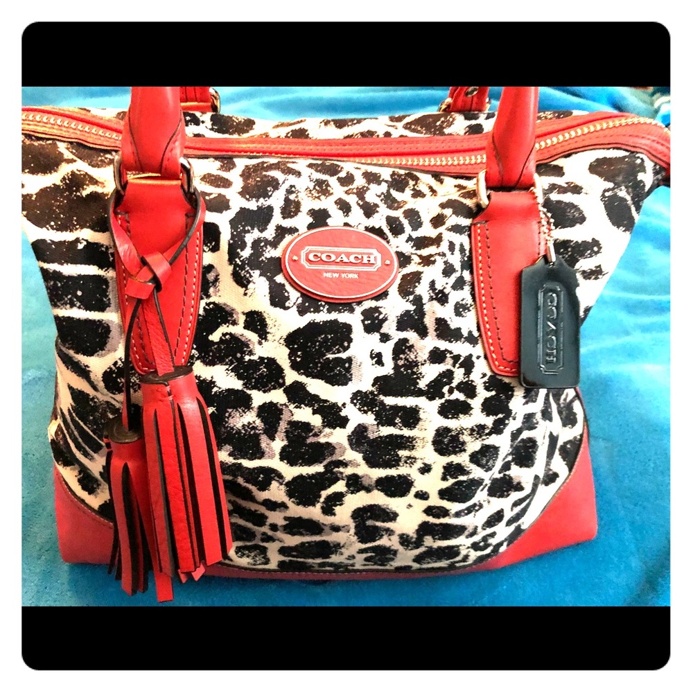 Coach Legacy Ocelot Print Rory Satchel